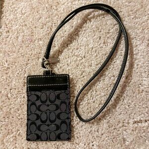 Coach Black Signature Lanyard